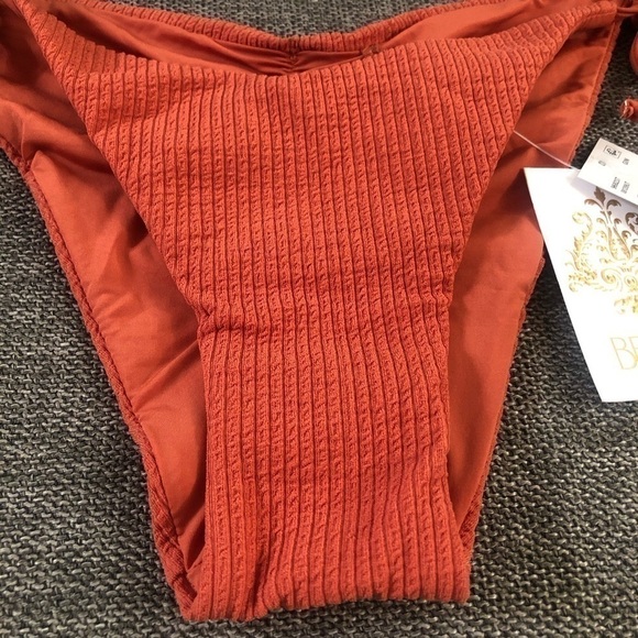 Women’s BECCA Beccaswim Pucker Up Tie Side Swim Bottom Swimwear Ginger M - Picture 9 of 17